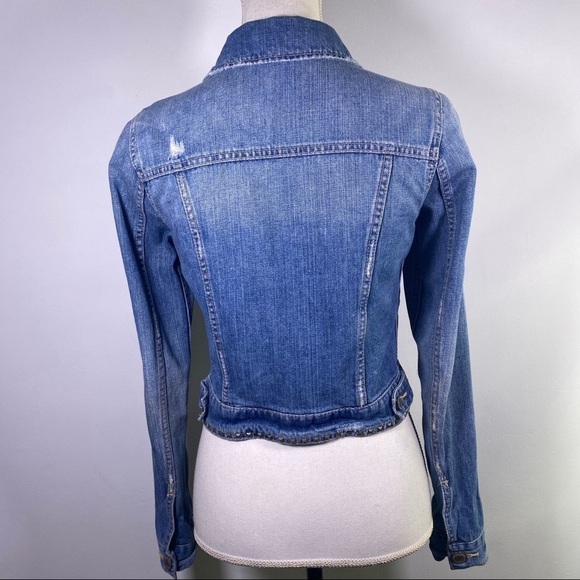AMERICAN Eagle Studded Distressed Denim Jacket - Picture 3 of 14